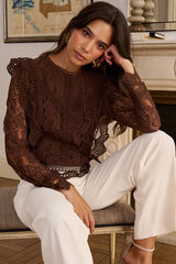 Polín Et Moi Top de renda Alda Castanho