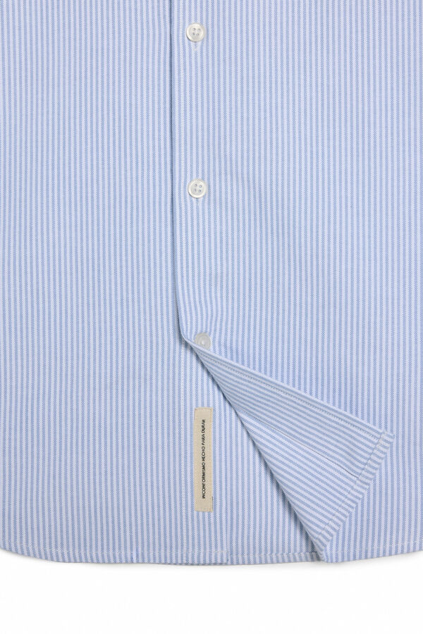 Cortefiel Camisa oxford raias manga comprida Azul