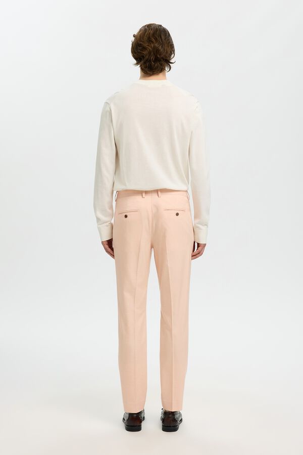 Selected Pantal&oacute;n vestir slim viscosa Rosa