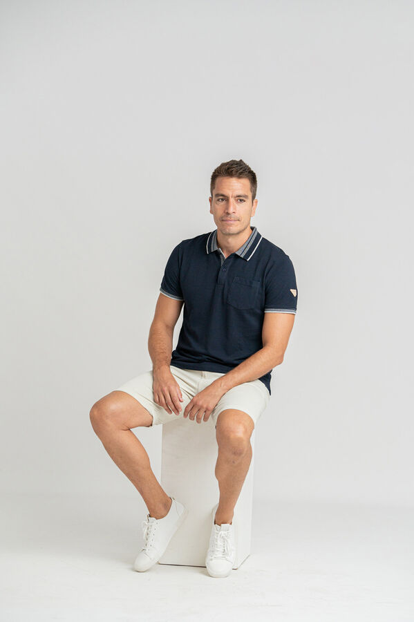Privata Basic 100% cotton piqué polo shirt Navy