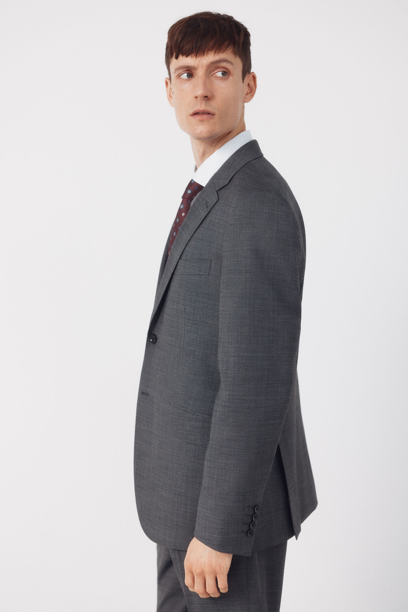 Cortefiel Blazer dynamic gray structure