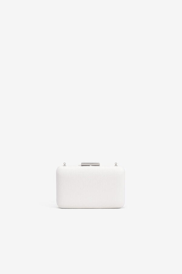 Vilanova Clutch retangular com efeito pele Ecru