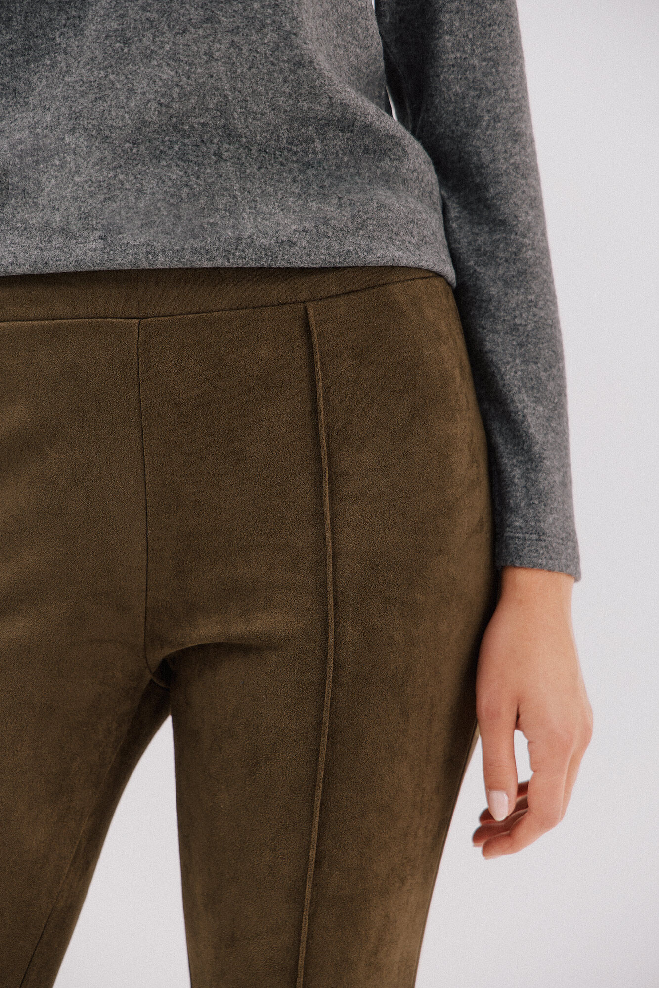 Cortefiel Women's suede effect leggings