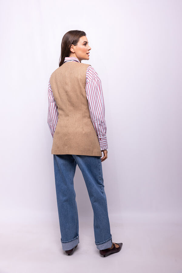 Object Colete trespassado de tweed Castanho