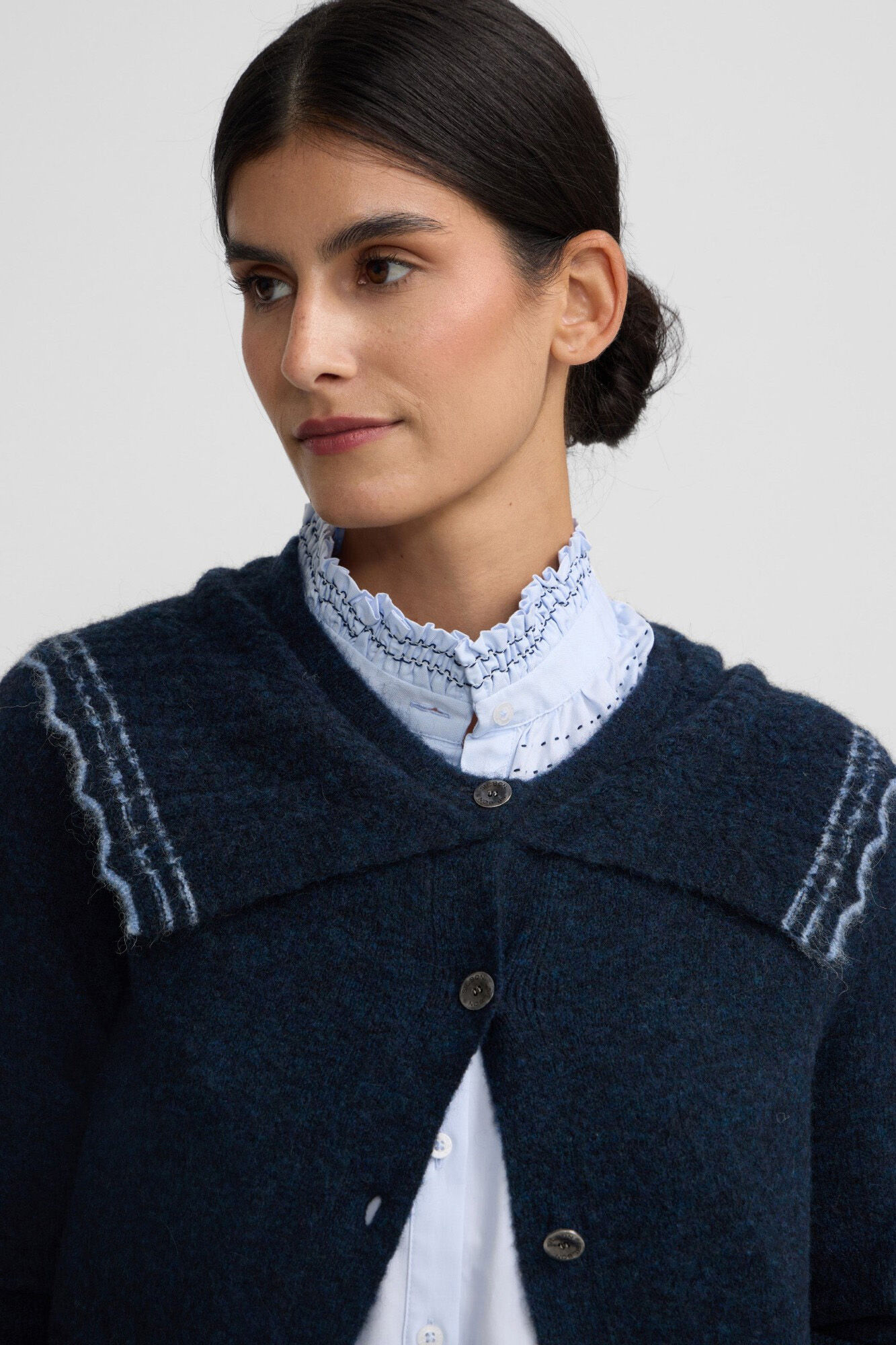 Silbon C&aacute;rdigan cuello bobo contraste