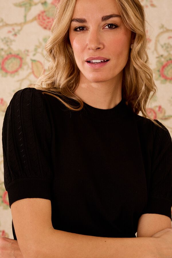 Pol&iacute;n Et Moi Top Ruth preto Preto