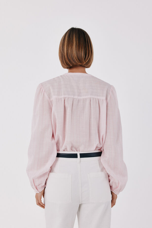 Cortefiel Striped openwork blouse Lilac