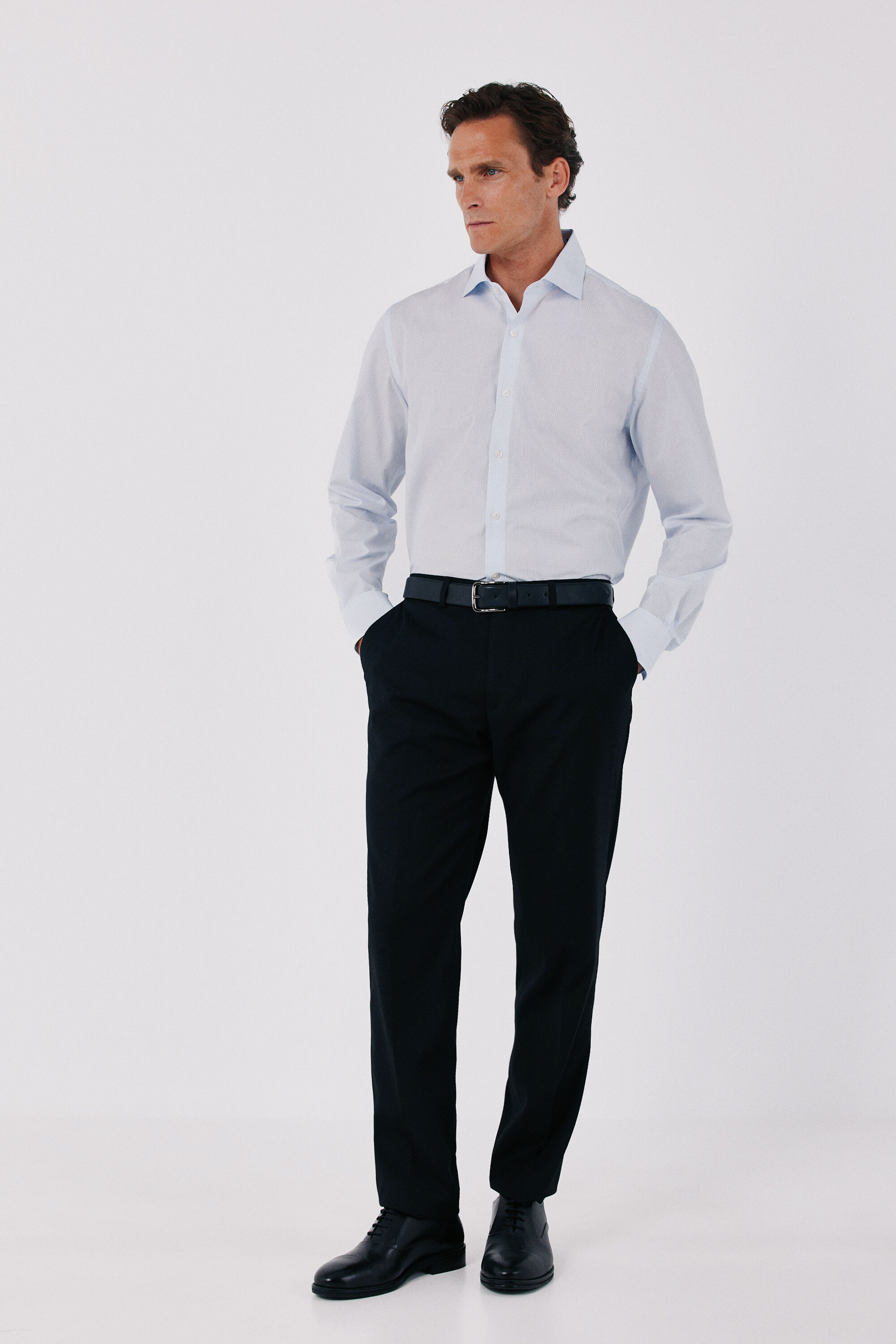 Cortefiel Checked slim fit easy iron dress shirt