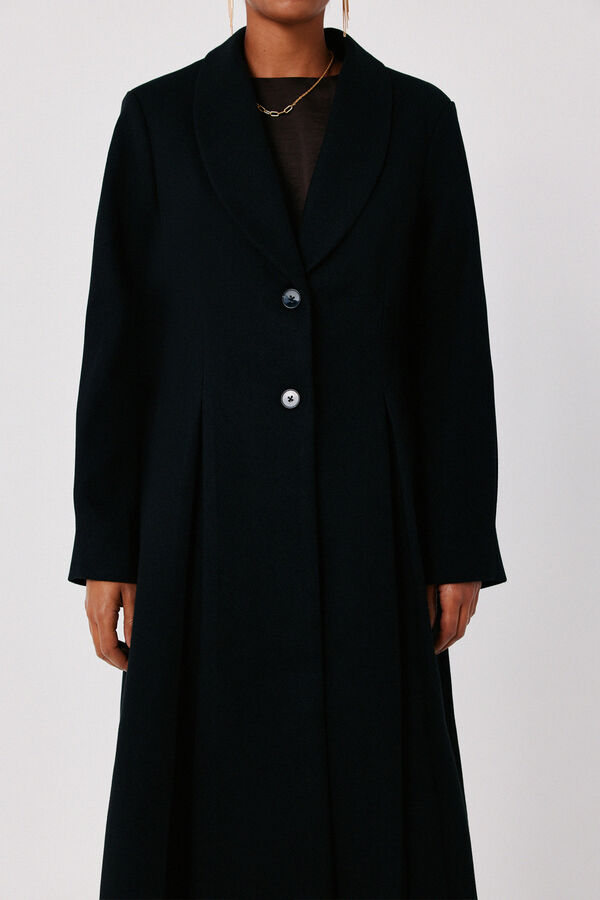 Cortefiel Double-breasted coat with buttons Black