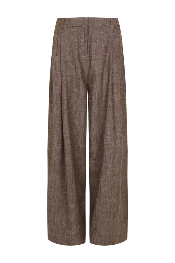 Cortefiel Wide leg trousers Dark brown