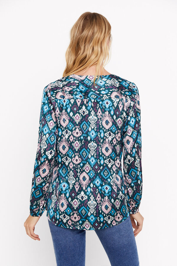 Cortefiel Long satin-finish blouse Multicolour