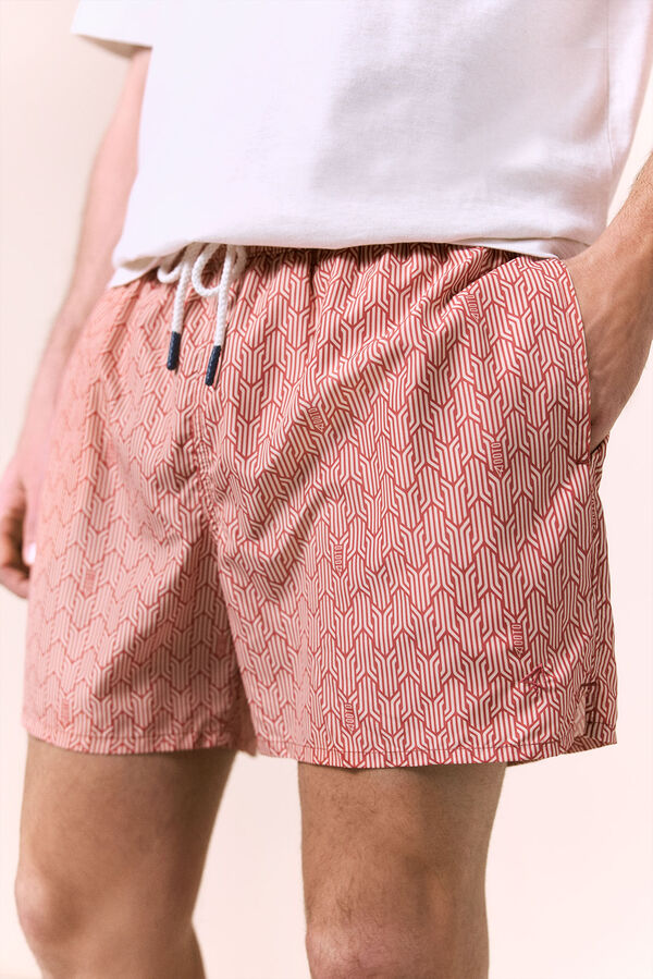 OOTO Fato de banho estampado &eacute;tnico OOTO Vermelho