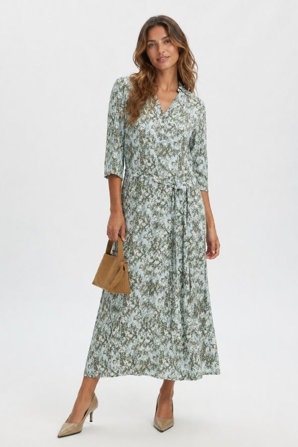 Selected Printed long dress Green