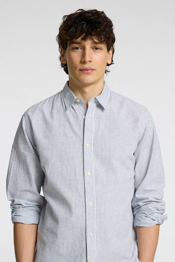Selected Camisa de linho de manga comprida Branco
