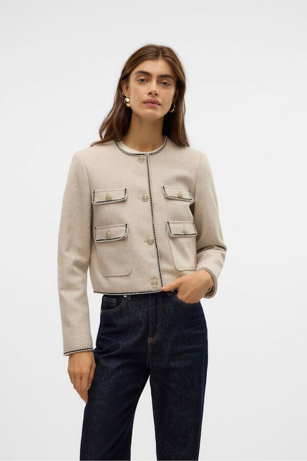 Vero Moda Jaqueta de tecido com detalhe de bolso  Cinzento
