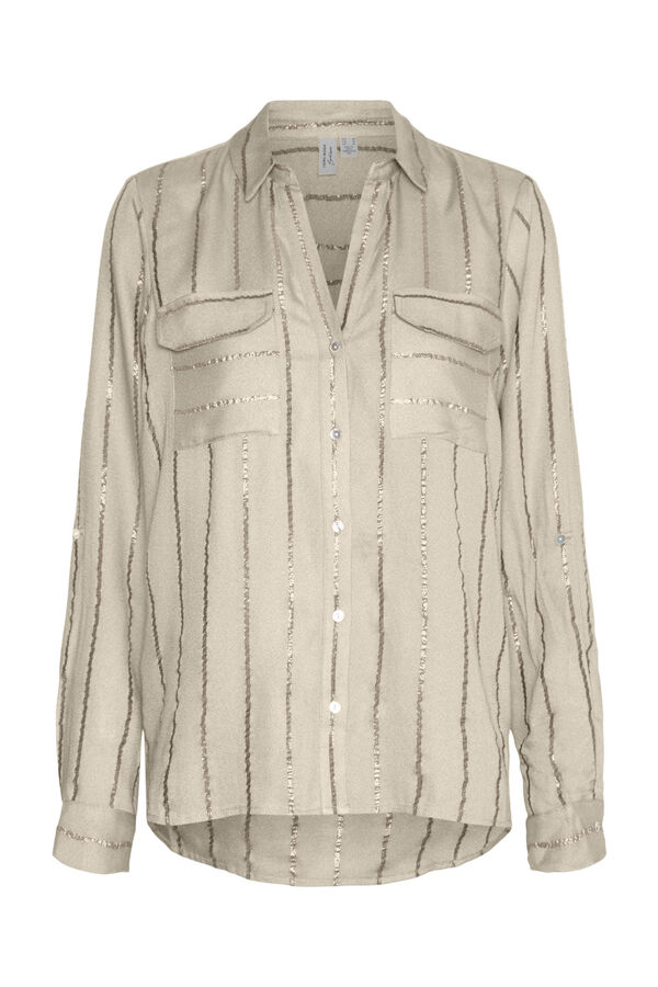 Vero Moda Camisa manga comprida com detalhe de lurex  Cinzento
