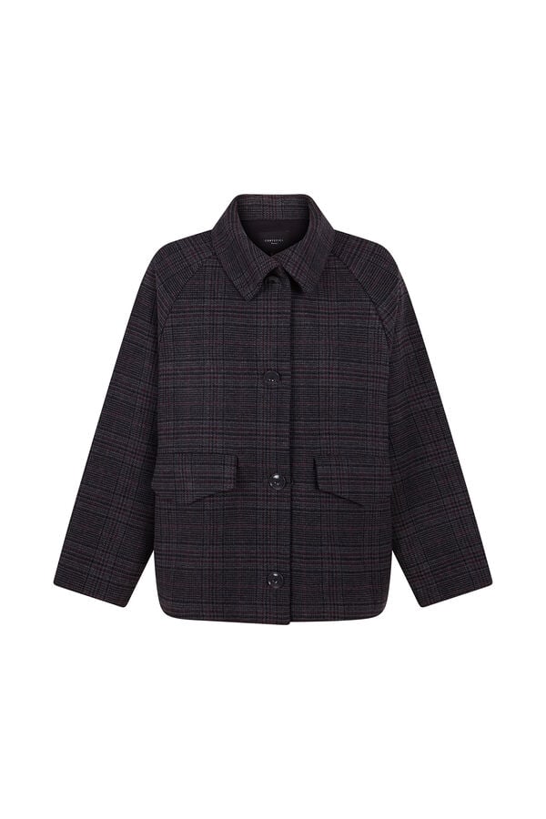 Cortefiel Sobretudo tecido curto Cinzento