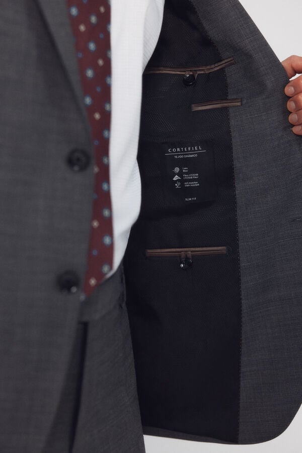Cortefiel Blazer dynamic gray structure Dark grey
