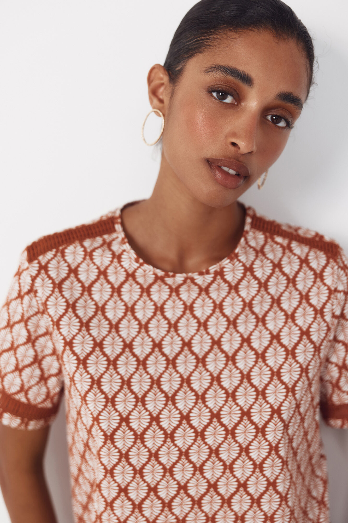 Cortefiel Hemstitch detail t-shirt