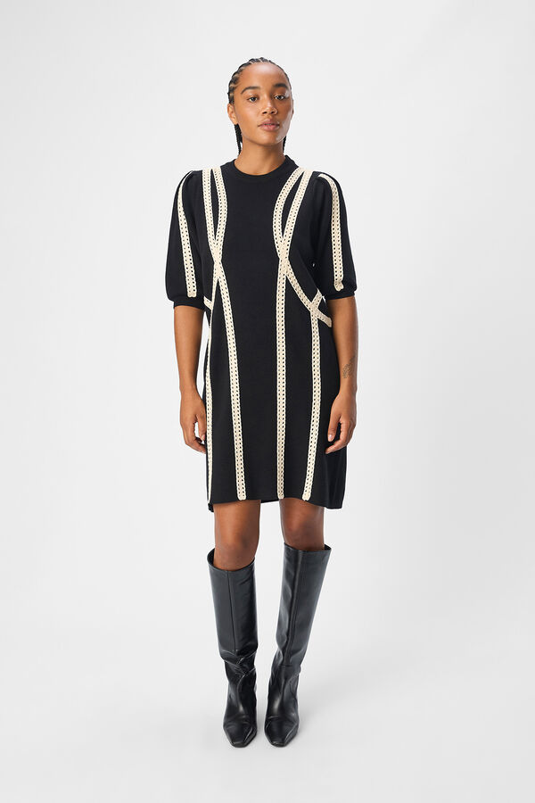 Cortefiel Short jersey-knit dress Black