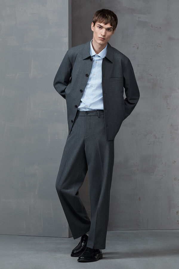 Selected Camisa social slim fit Azul