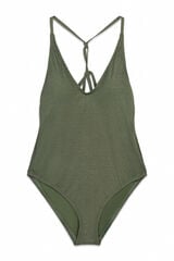 Cortefiel Shiny fabric shaping swimsuit Kaki