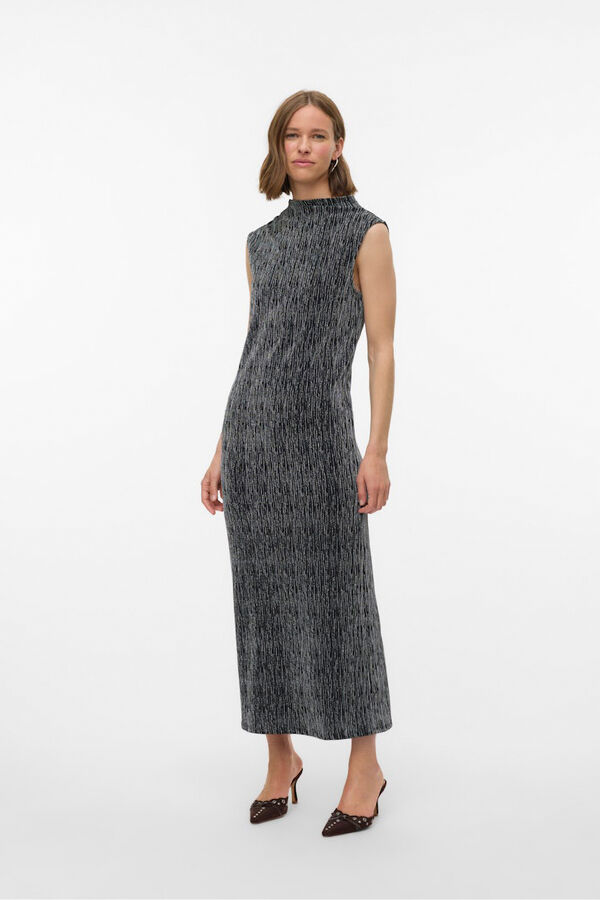 Vero Moda Vestido longo manga com glitter Preto