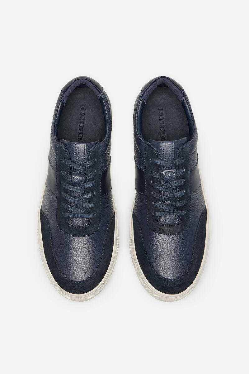 Cortefiel Casual leather trainer Navy