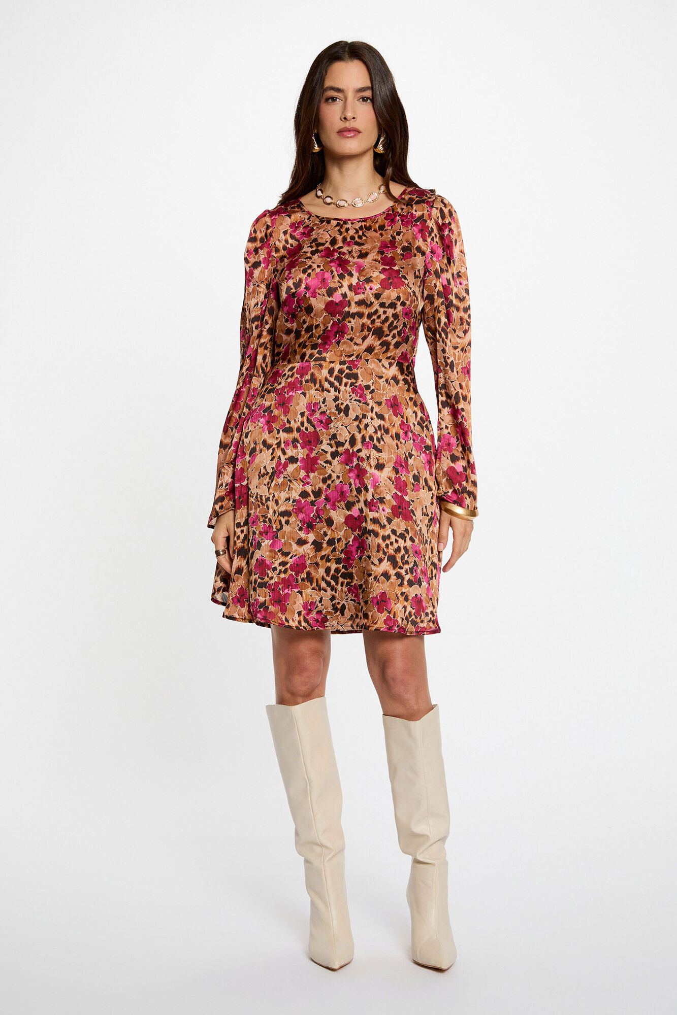 Morgan Vestido curto plissado