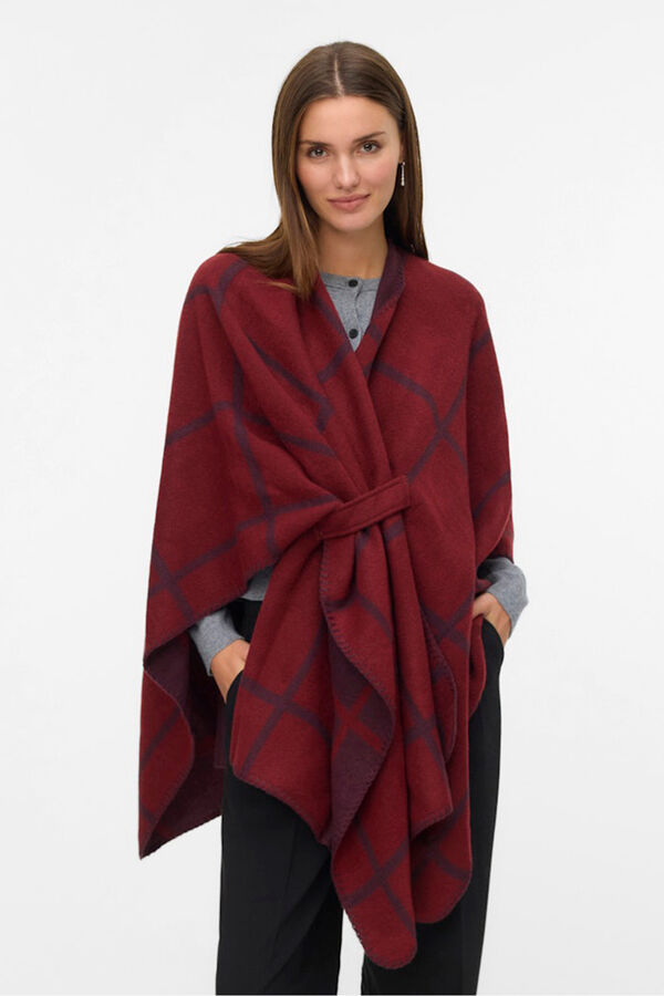 Vero Moda Poncho com estampado xadrez Roxo
