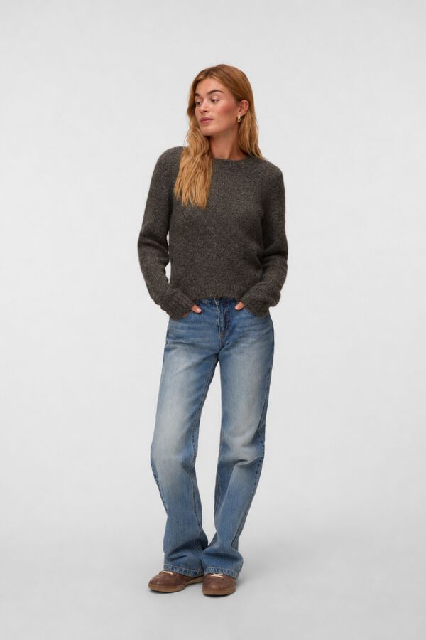 Vero Moda Camisola de malha fofa Castanho