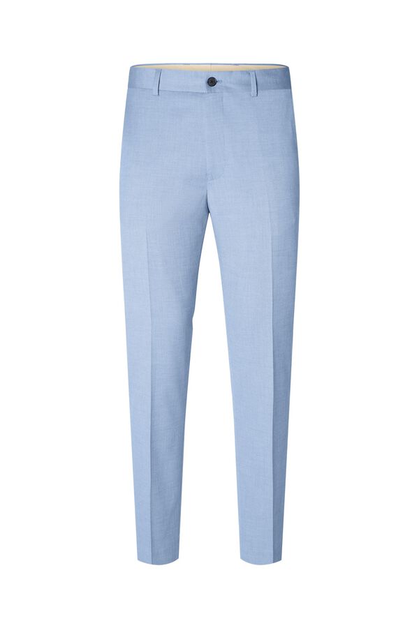 Selected Cal&ccedil;as de fato Slim Fit confecionadas com materiais reciclados.  Azul