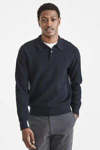 Cortefiel Regular-fit polo sweatshirt Black