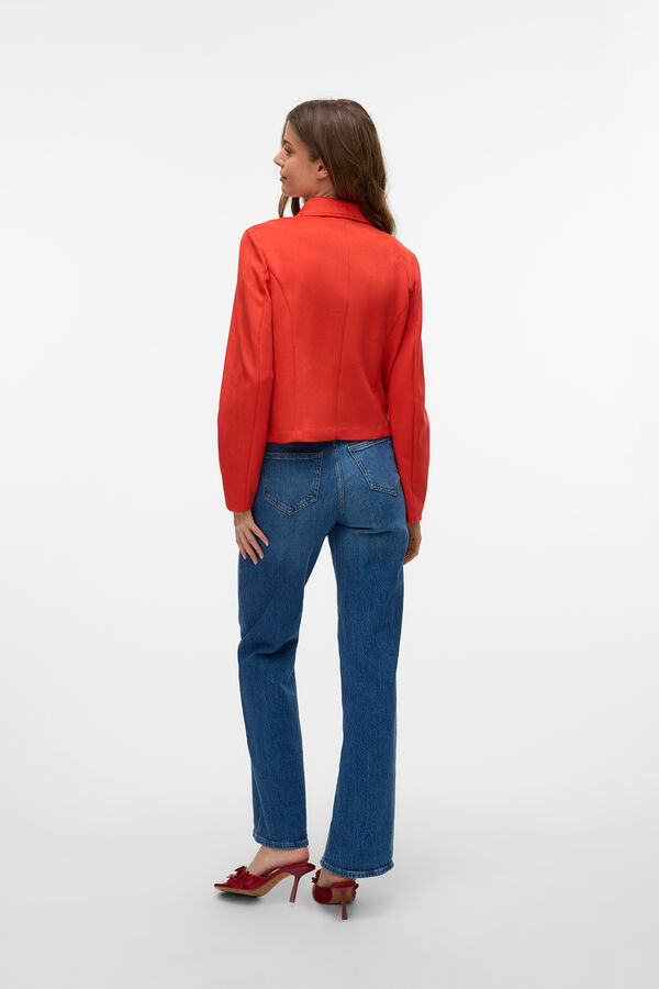 Vero Moda Blusão efeito camurça Vermelho