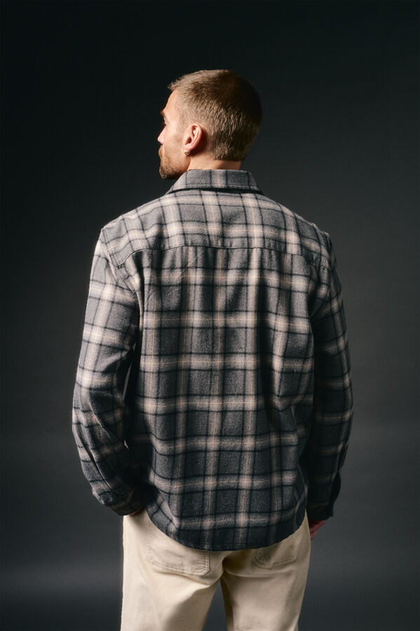 OOTO Sobrecamisa xadrez Cinzento