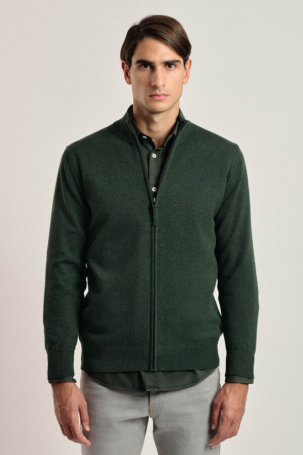Valecuatro Valecuatro mock neck cardigan in green Green