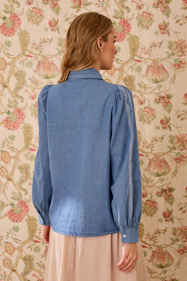 Pol&iacute;n Et Moi Camisa de ganga Priscila Azul