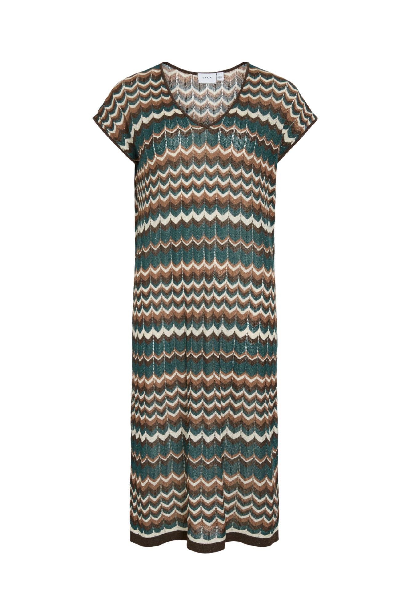 Vila Vestido midi de punto pointelle con viscosa
