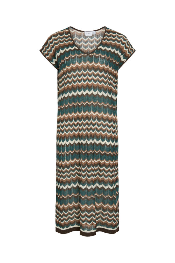 Vila Vestido midi de punto pointelle con viscosa Multicolor