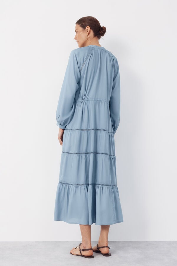 Cortefiel Printed dress Blue