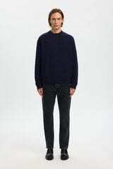 Selected Camisola estruturada 100% algodão orgânico. Azul