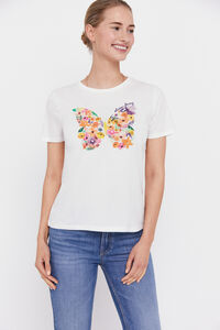Cortefiel Floral printed t-shirt White