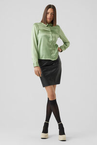 Cortefiel Camisa básica de mujer manga larga Verde pistacho