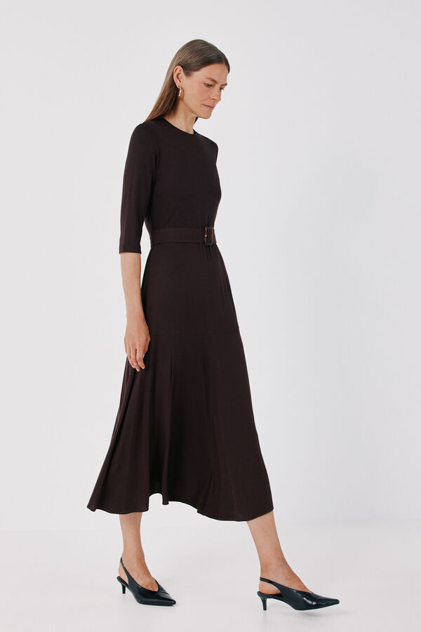 Cortefiel Combined dress Dark brown