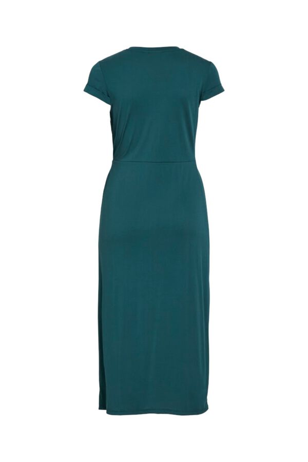 Vila Vestido midi de manga curta em modal Azul