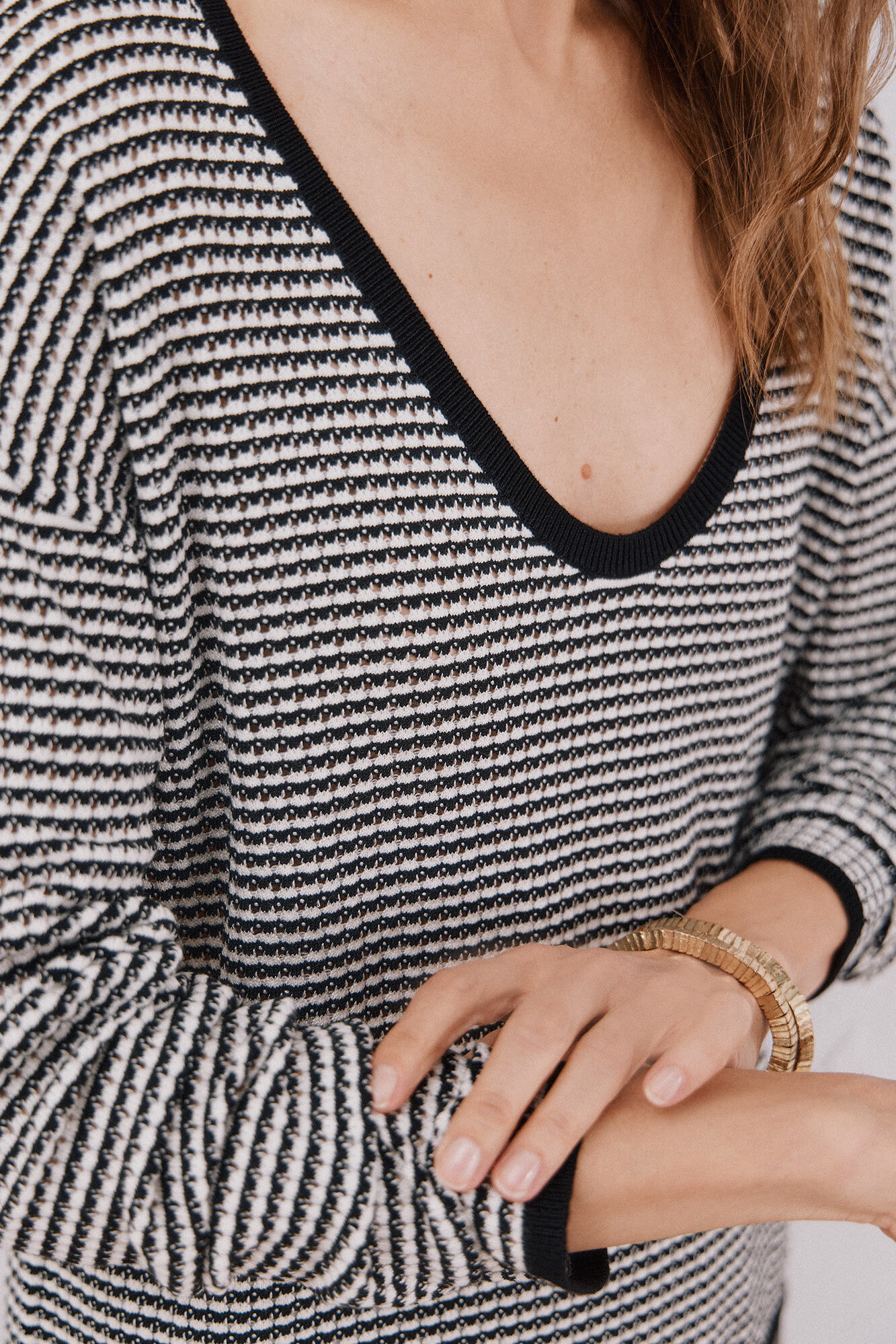 Cortefiel Two- jersey-knit knitted sweater