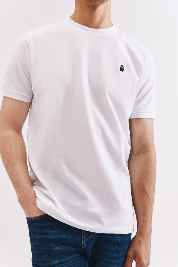 Cortefiel T-shirt básica piqué Branco