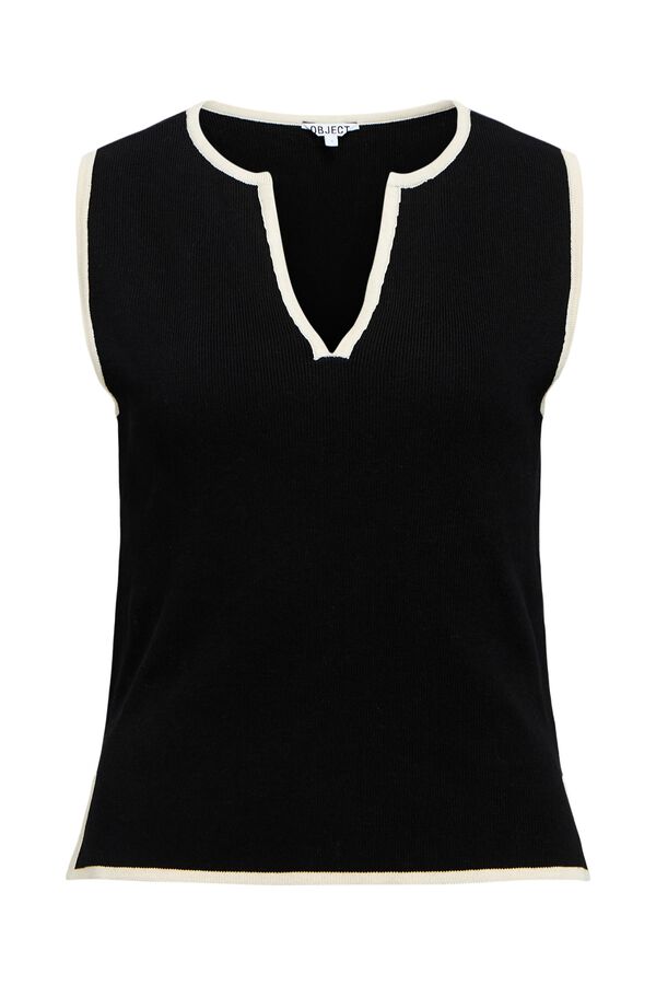 Object Contrast knit top Black