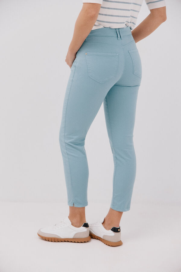 Cortefiel Sensational Slim Jacquard Jeans Blue