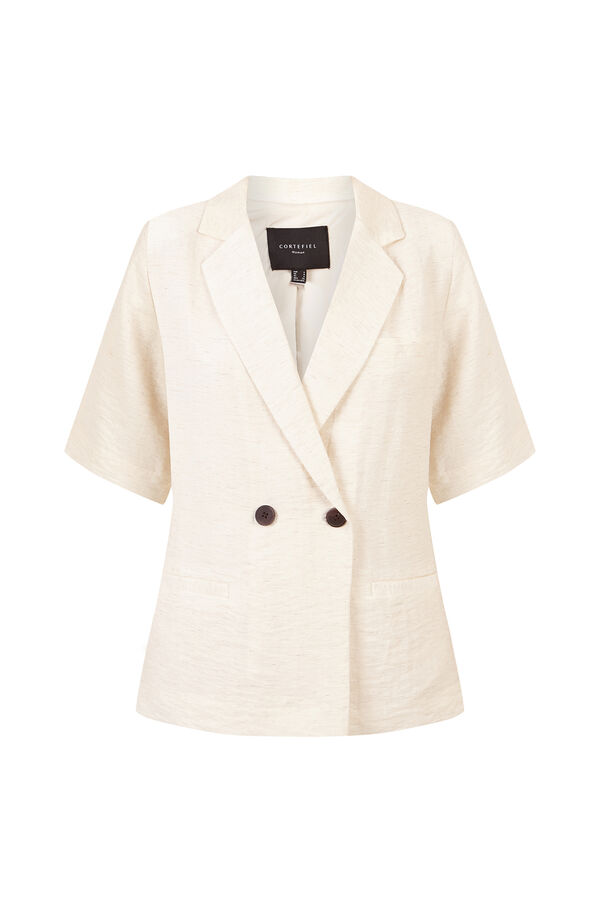 Cortefiel Women's short sleeve blazer Ivory
